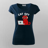 Cat GPT Women's T-Shirt – Purrfectly Programmed Humor