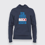 Eat Sleep Build Repeat Hoodie For Women