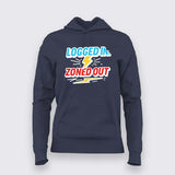 Logged In Zoned Out T-Shirt for Women – Funny Work-From-Home Mode