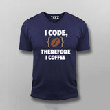 I Code Therefore I Coffee Men’s T-Shirt – Funny Coder Tee