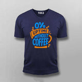 0% Uptime Without Coffee T-Shirt for Men – Funny Dev Fuel