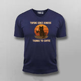 Typing Since Sunrise Cat Coffee T-shirt For Men