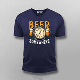 Beer Somewhere T-Shirt for Men – Funny Tee Online India
