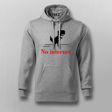 No Internet Dino Men's Hoodie - Fun and Stylish Wear by Teez