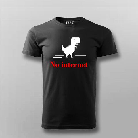 No Internet Dino Men's Tee - Fun and Stylish Wear by Teez