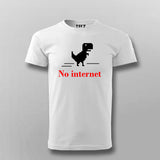 No Internet Dino Men's Tee - Fun and Stylish Wear by Teez