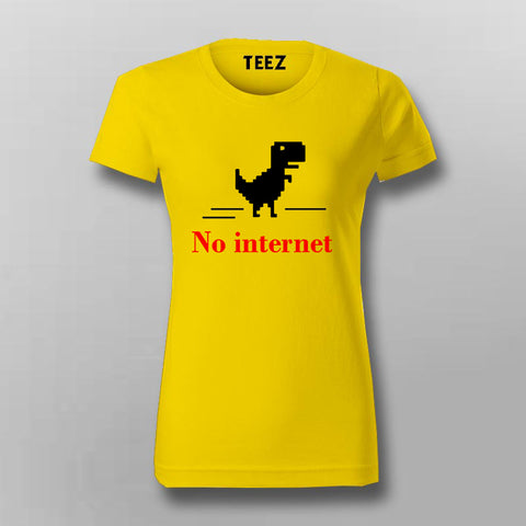 No Internet Dino - Women's Fun Offline Tee