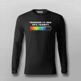 Progress 1% Idea 99% Prompt Funny T-shirt For Men
