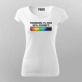 Progress 1% Idea 99% Prompt Funny T-shirt For Women