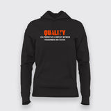 Quality Is A Product Of A Conflict Between Programmers And Testers T-Shirt For Women