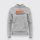 Quality Is A Product Of A Conflict Between Programmers And Testers T-Shirt For Women