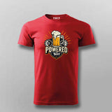 powered by beer red HalfSleeve T Shirt ForMen
