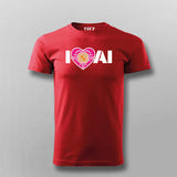 I Love AI Tech Circuit Heart T-Shirt for Men