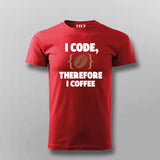 I Code Therefore I Coffee Men’s T-Shirt – Funny Coder Tee