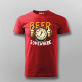 Beer Somewhere T-Shirt for Men – Funny Tee Online India