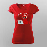 Cat GPT Women's T-Shirt – Purrfectly Programmed Humor