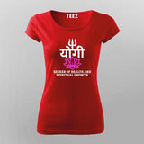 Yogi Spiritual Lotus Trishul T-shirt For Women
