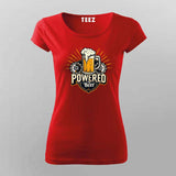 Powered by Beer T-Shirt for Women – Funny Tee Online India
