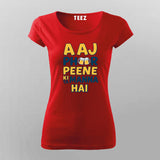 Aaj Phir Peene Ki Tamanna Hai T-Shirt – Funny Beer Quote Tee for Women