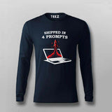 Shipped in 4 Prompts full sleeve Navy T-shirt For Men