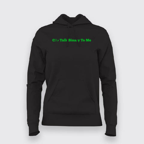 Talk Binary To Me Funny Coder Programmer Hoodies For Women