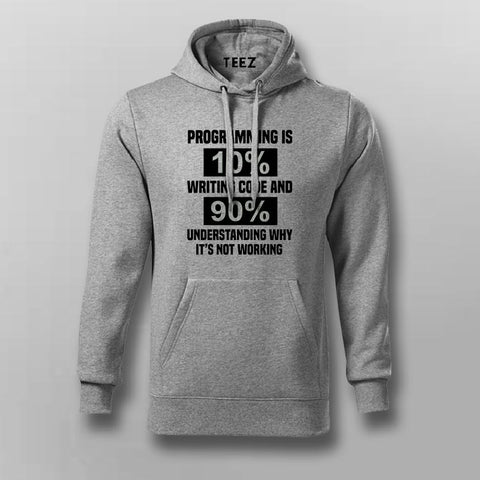 Vintage Coding For Programmer grey Men Hoodie