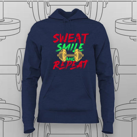 Sweat, Smile & Repeat Gym Hoodie For Women