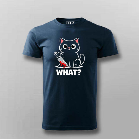 What Cat Dark Humor Men Round Neck T-shirt