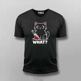 What Cat Dark Humor Men V Neck T-shirt