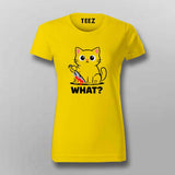 What Cat Dark Humor Women Round Neck T-shirt