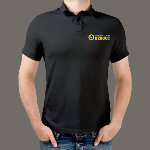 When in Doubt Reboot Programmer Polo T-Shirt For Men