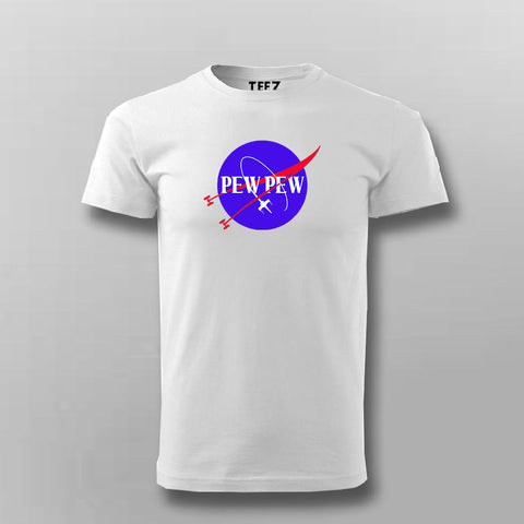 pew pew White Half Sleeve T Shirt For Men