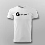 genpact white Half Sleeve T Shirt For Men