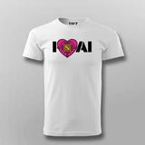 I Love AI Tech Circuit Heart T-Shirt for Men