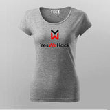 Grey Teez cotton t-shirt with central 'YesWeHack' logo in round neck style