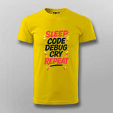 Sleep Code Debug Cry Repeat T-Shirt  For Men – Dev Cycle Essentials