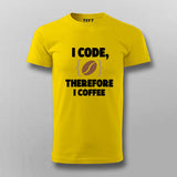 I Code Therefore I Coffee Men’s T-Shirt – Funny Coder Tee