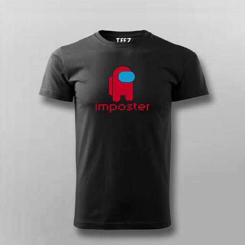 amongusimposterBlackHalfSleeveTShirtForMen