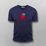 amongusimposterNavyVNeckTShirtForMen