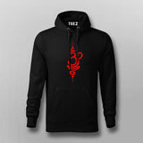 Om Flame Hoodie for Men – Red Sacred Sanskrit Design