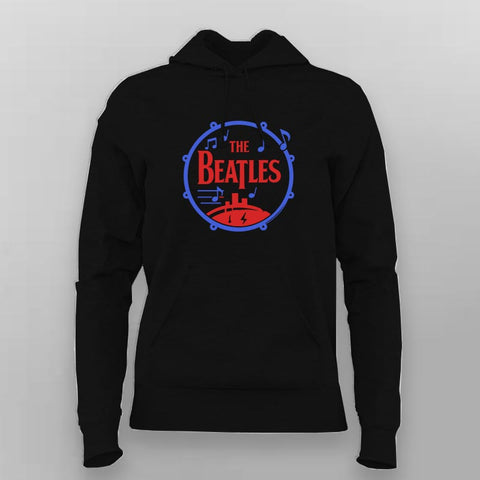 Beatles Drum Circle Retro Vibe Hoodie For Women
