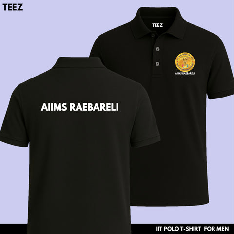 AIIMS Raebareli Men's Polo T-Shirt – Official Gold Emblem Edition