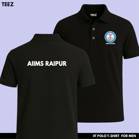 AIIMS Raipur Men's Polo T-Shirt – Blue Badge Edition