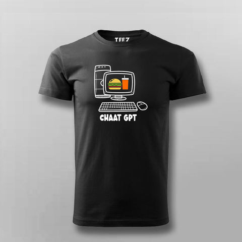 chaat gpt Black Half Sleeve T Shirt For Men
