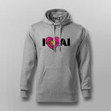I Love AI Tech Circuit Heart T-Shirt for Men