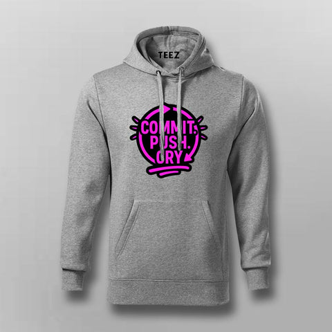 Commit Push Cry Hoodie for Men – Dev Life Essentials