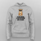 Cool Attitude Dog Hoodie For Women