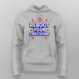 Reboot Your Expectations T-Shirt for Women – Power Up Your IT Mood