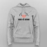 Gray hoodie with a graphic design on a light gray background