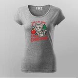 The Cat Who Stole Christmas T-shirt For Women